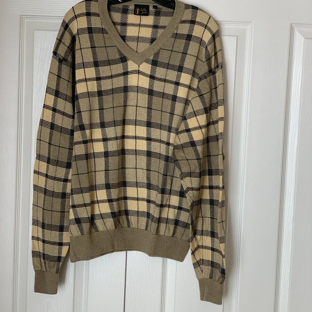 BOBBY JONES Classic Argyle 100% Cotton Sweater SZ L
